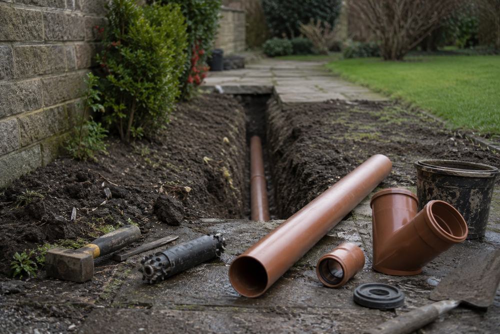 Tools used for drain repairs